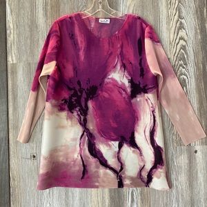 The look purple and tan blouse, L